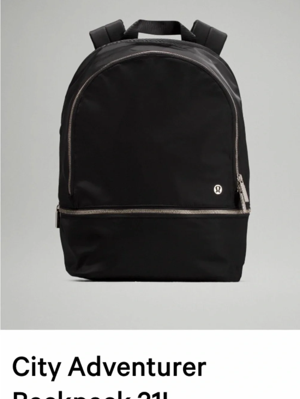 lululemon athletica Black Minimalist Backpack with Silver Accents